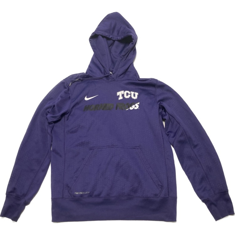 Nike Therma-Fit TCU Horned Frogs Purple Hoodie Sweatshirt Texas Christian Univ